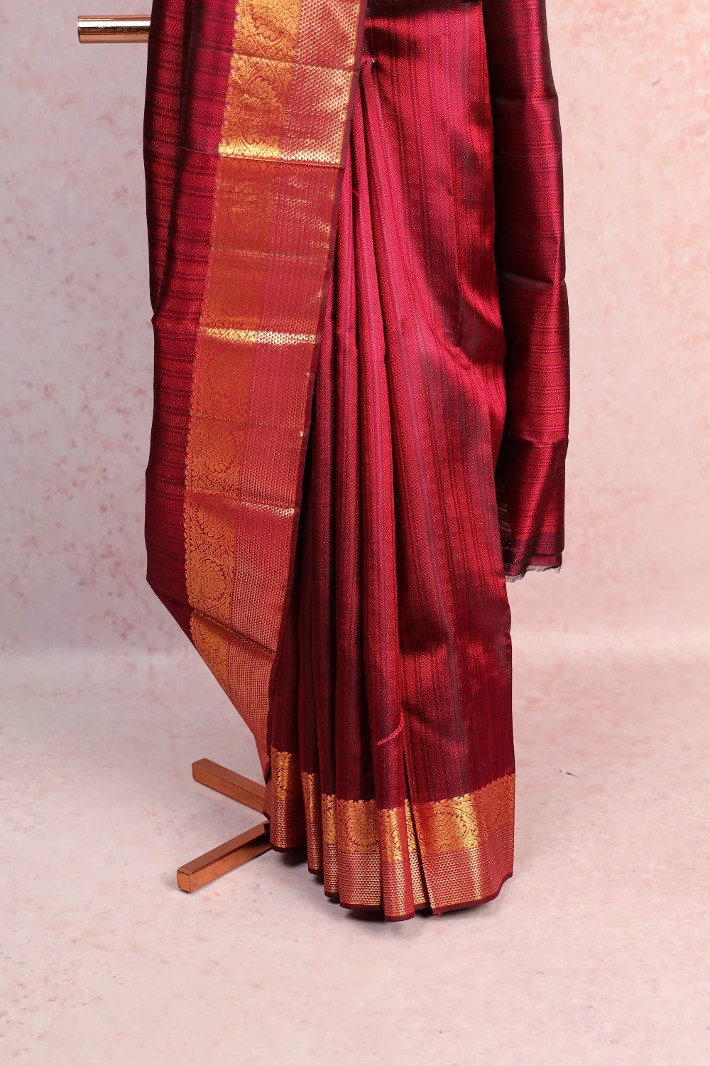 Wine Red Kancheepuram Silk Saree