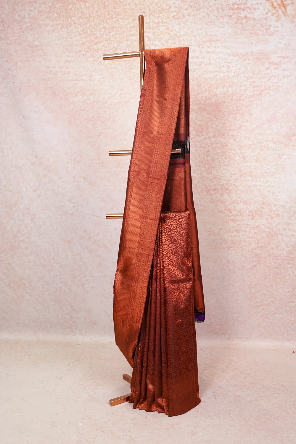 Wine Red Kancheepuram silk Saree - Seematti