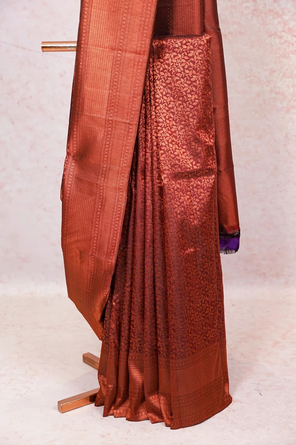 Wine Red Kancheepuram silk Saree - Seematti