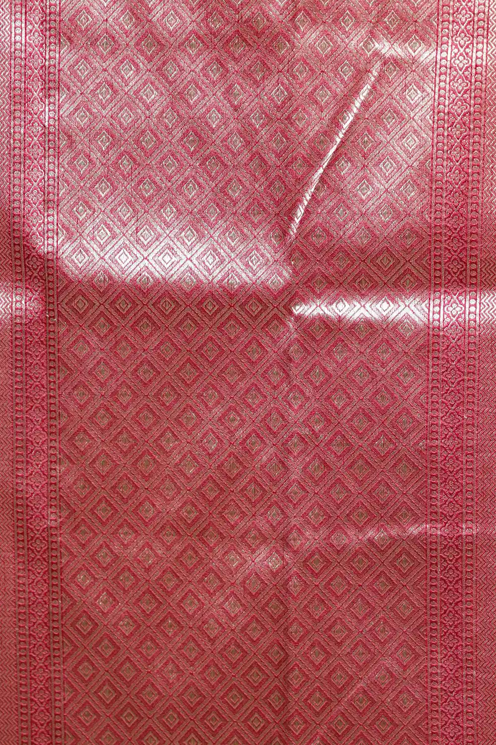 Wine Red Semi Banarasi Saree