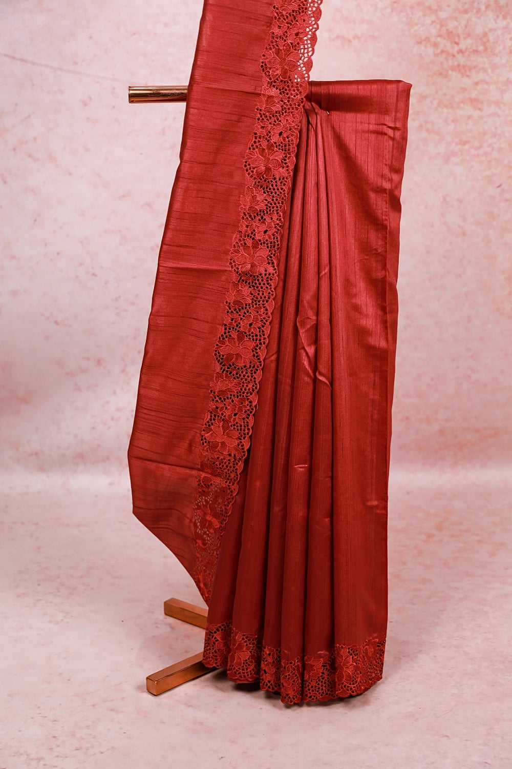 Wine Semi Silk Saree