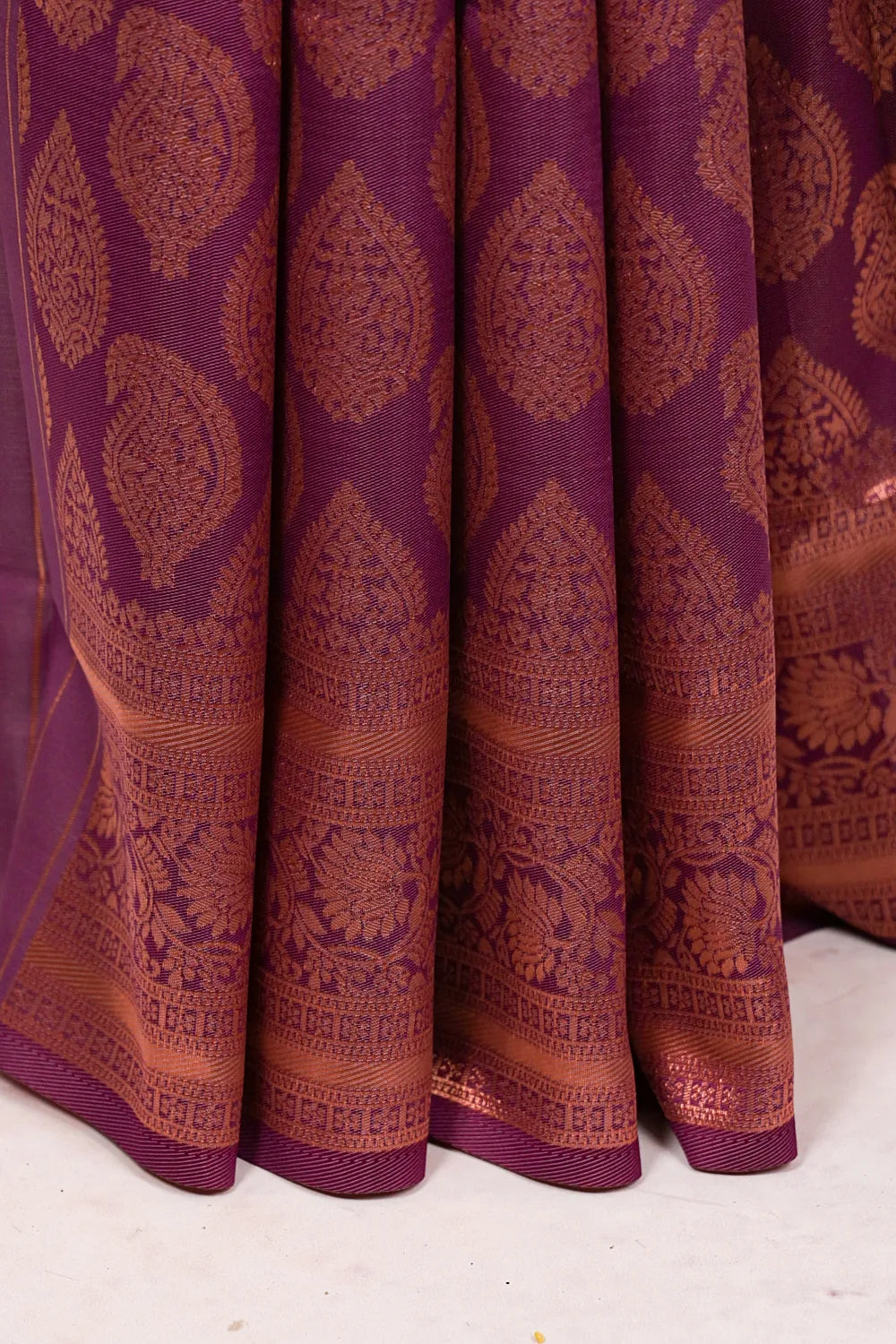 Wine Semi Silk Saree - Seematti
