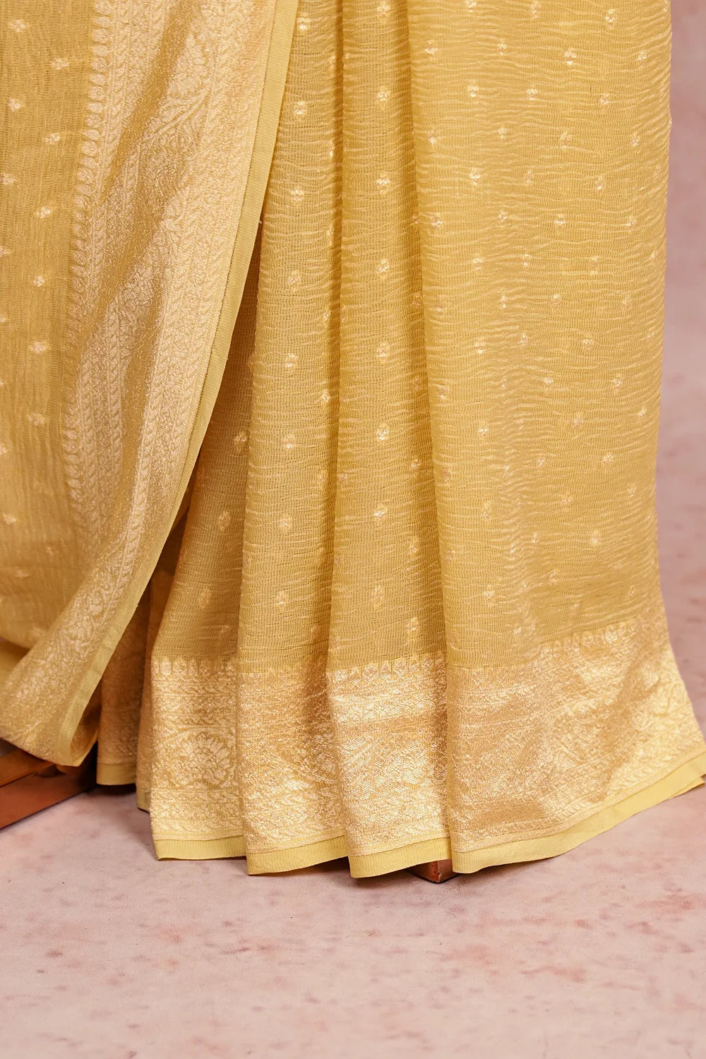 Yellow Banarasi Georgette Saree