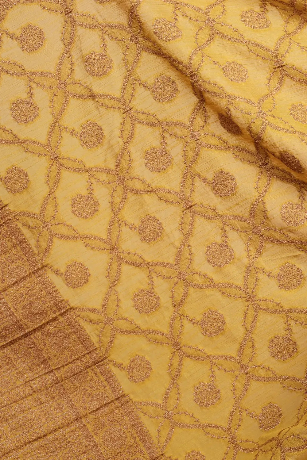 Yellow Georgette Banarasi Design Unstitched Churidhar Material