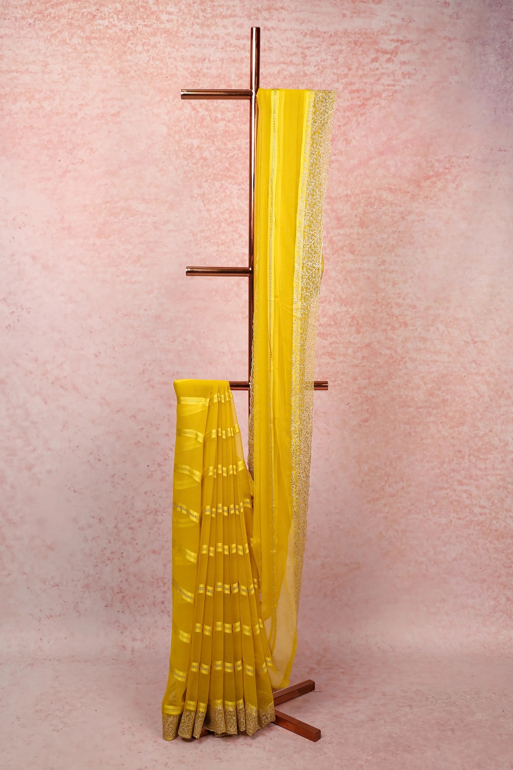 Yellow Georgette Saree