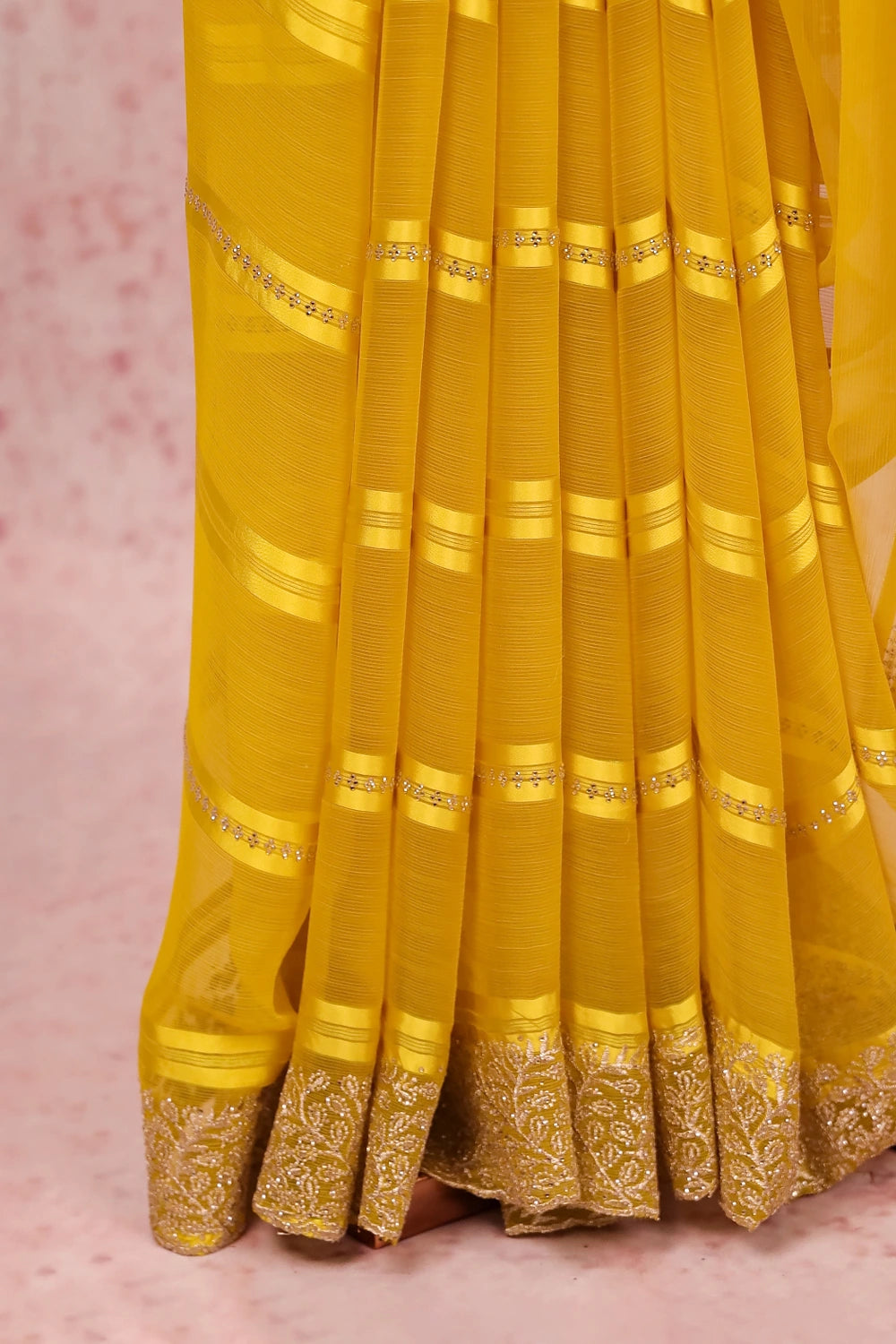 Yellow Georgette Saree