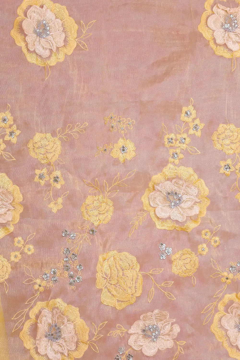 Yellow Glass Organza Saree
