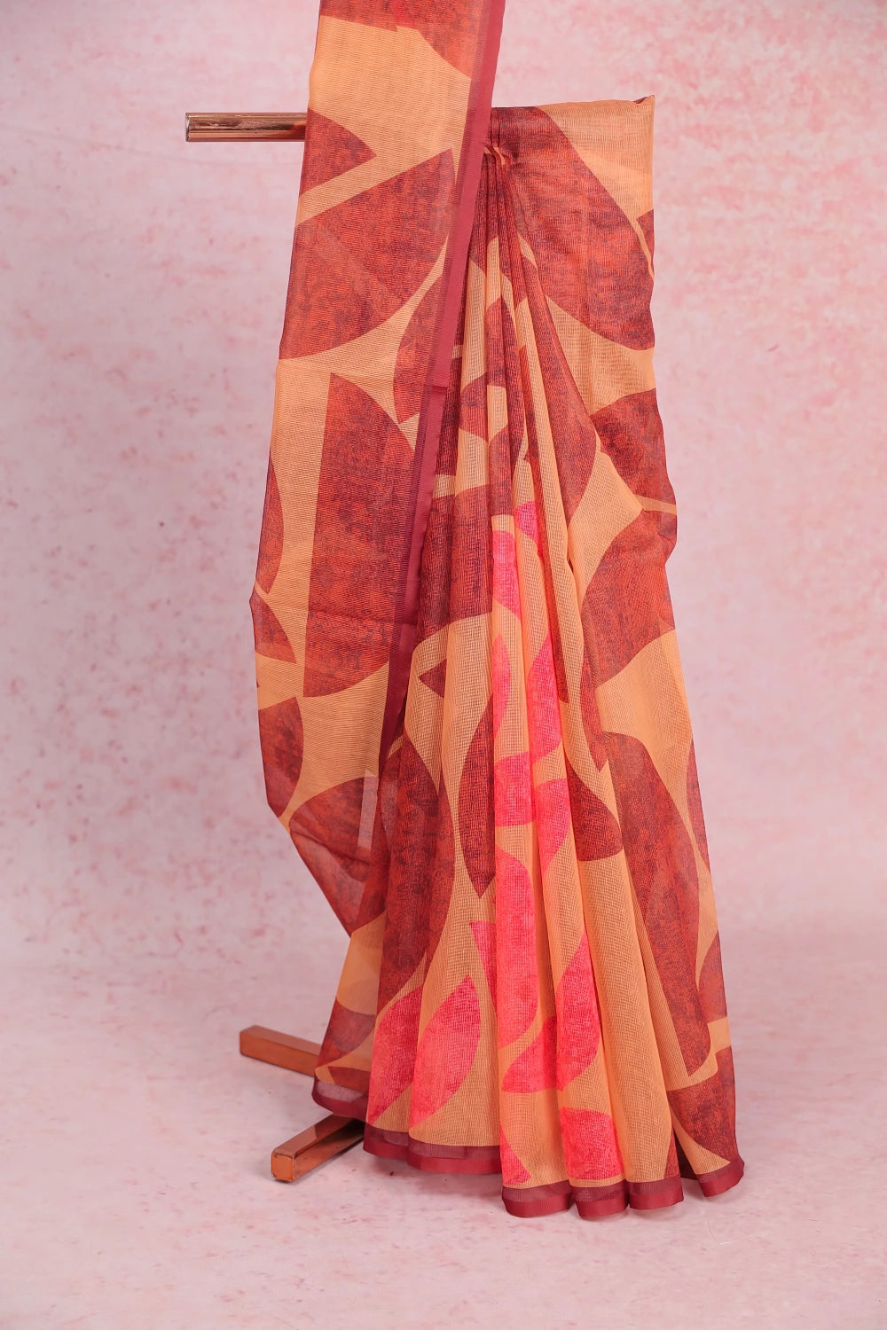 Yellow Kota Printed Saree Without Border - Seematti