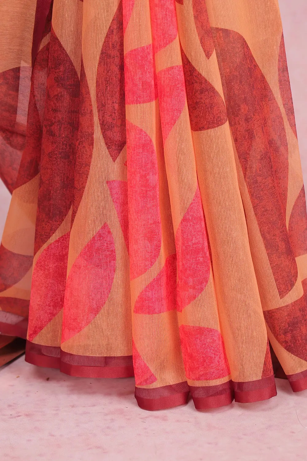 Yellow Kota Printed Saree Without Border - Seematti