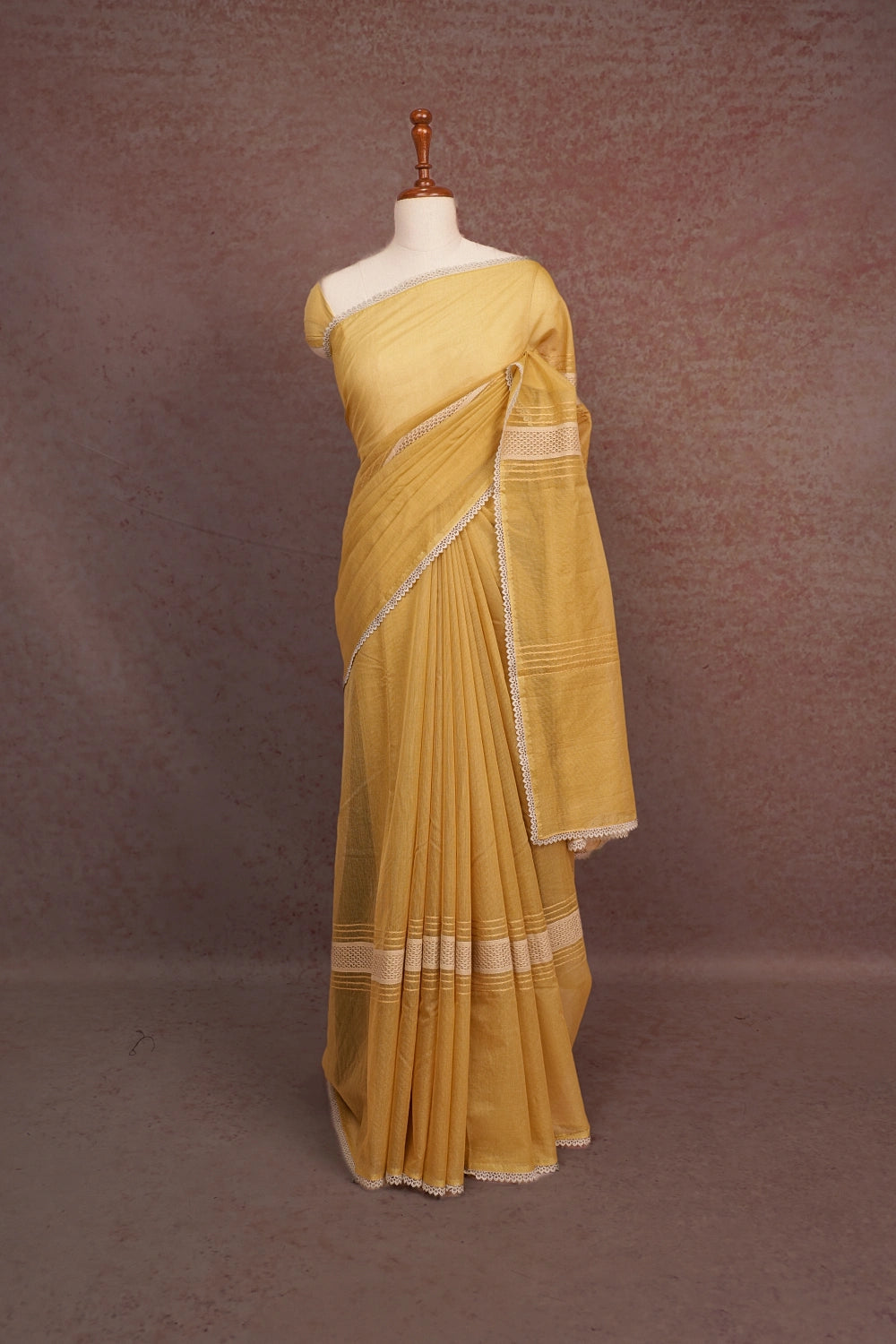 Yellow Net Kota Saree