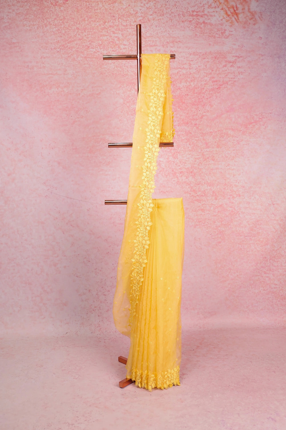 Yellow Organza Saree