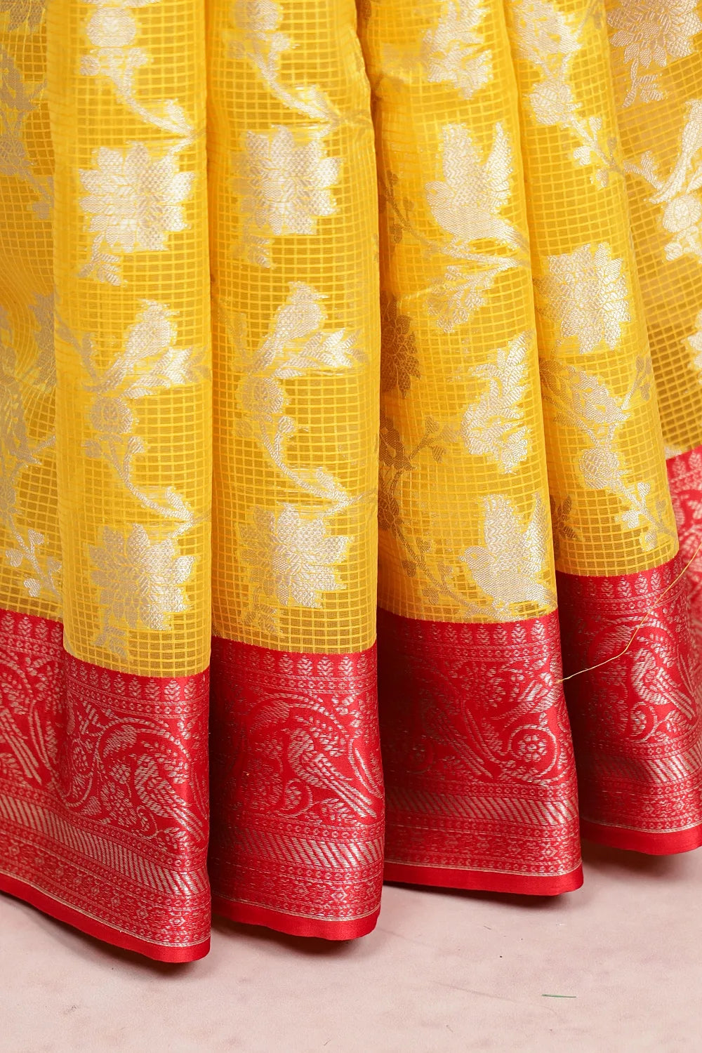 Yellow Semi Organza Saree