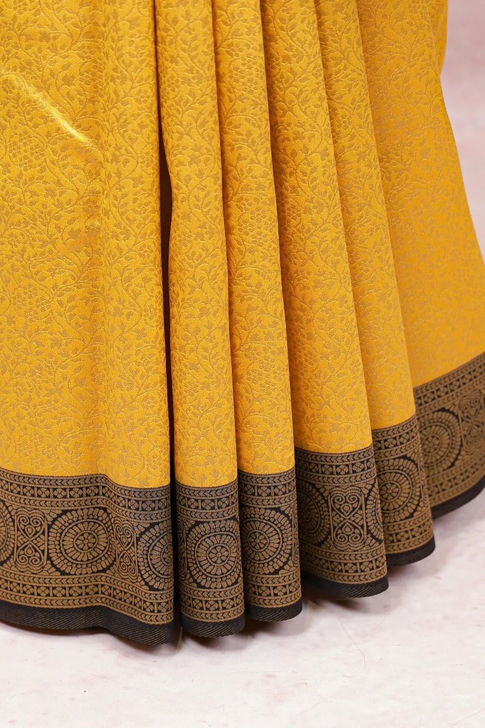 Yellow Semi Silk Saree - Seematti