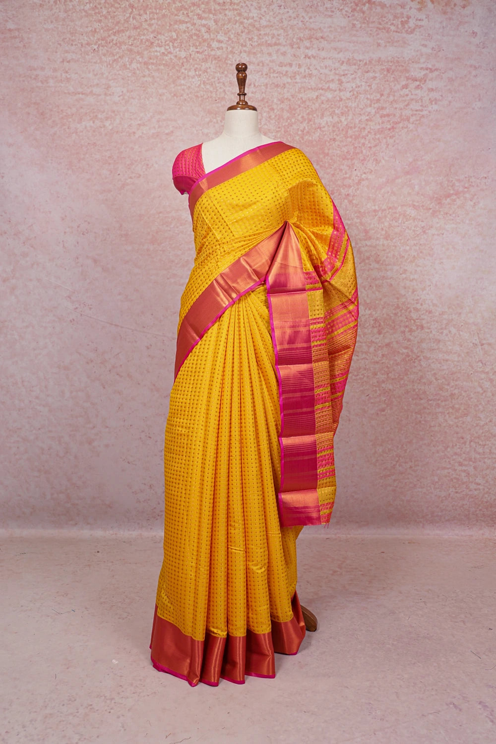 Yellow Semi Silk Saree