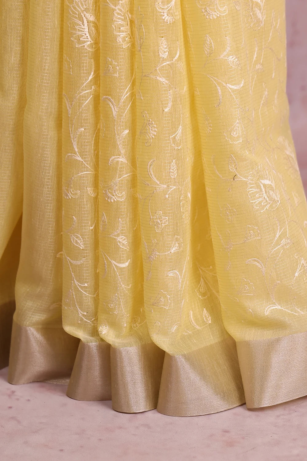 Yellow Semi Tissue Saree