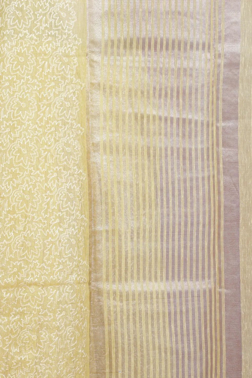 Yellow Semi Tissue Saree - Seematti