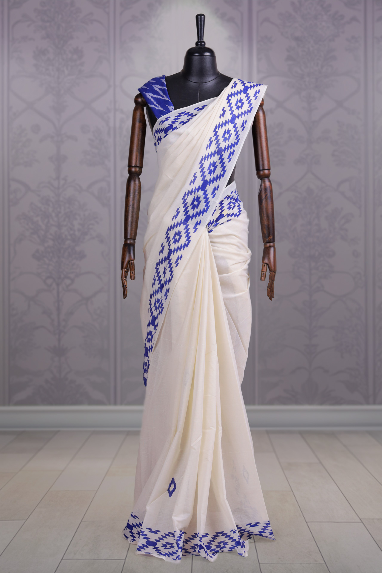 Off White Cotton Kerala Saree | Seematti | Buy sarees online