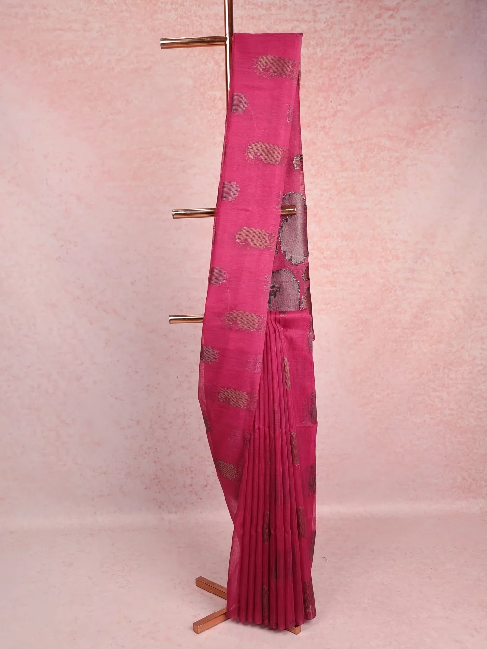 Beetroot Color Semi Jute Saree