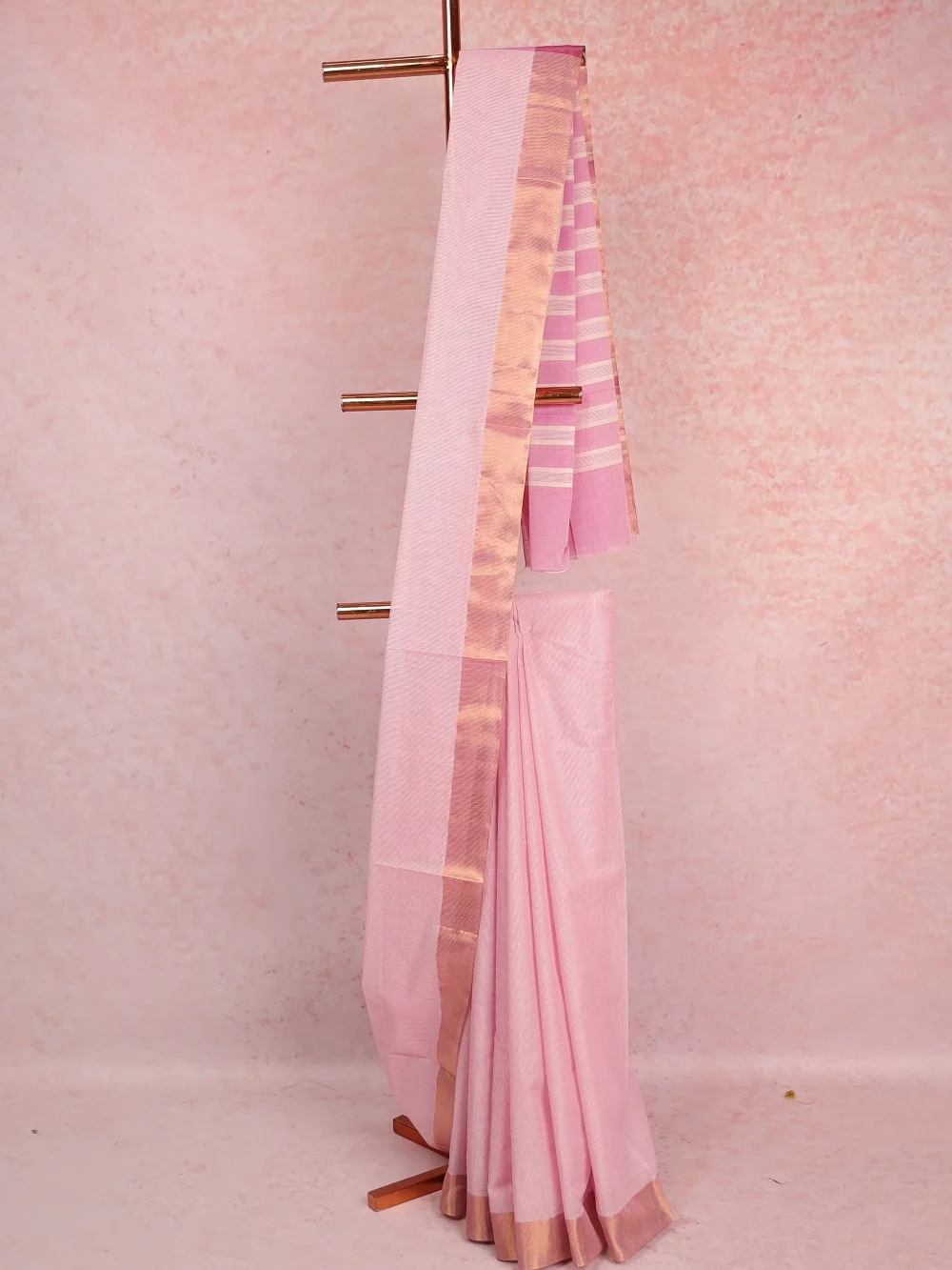 Lotus Pink Cotton Saree