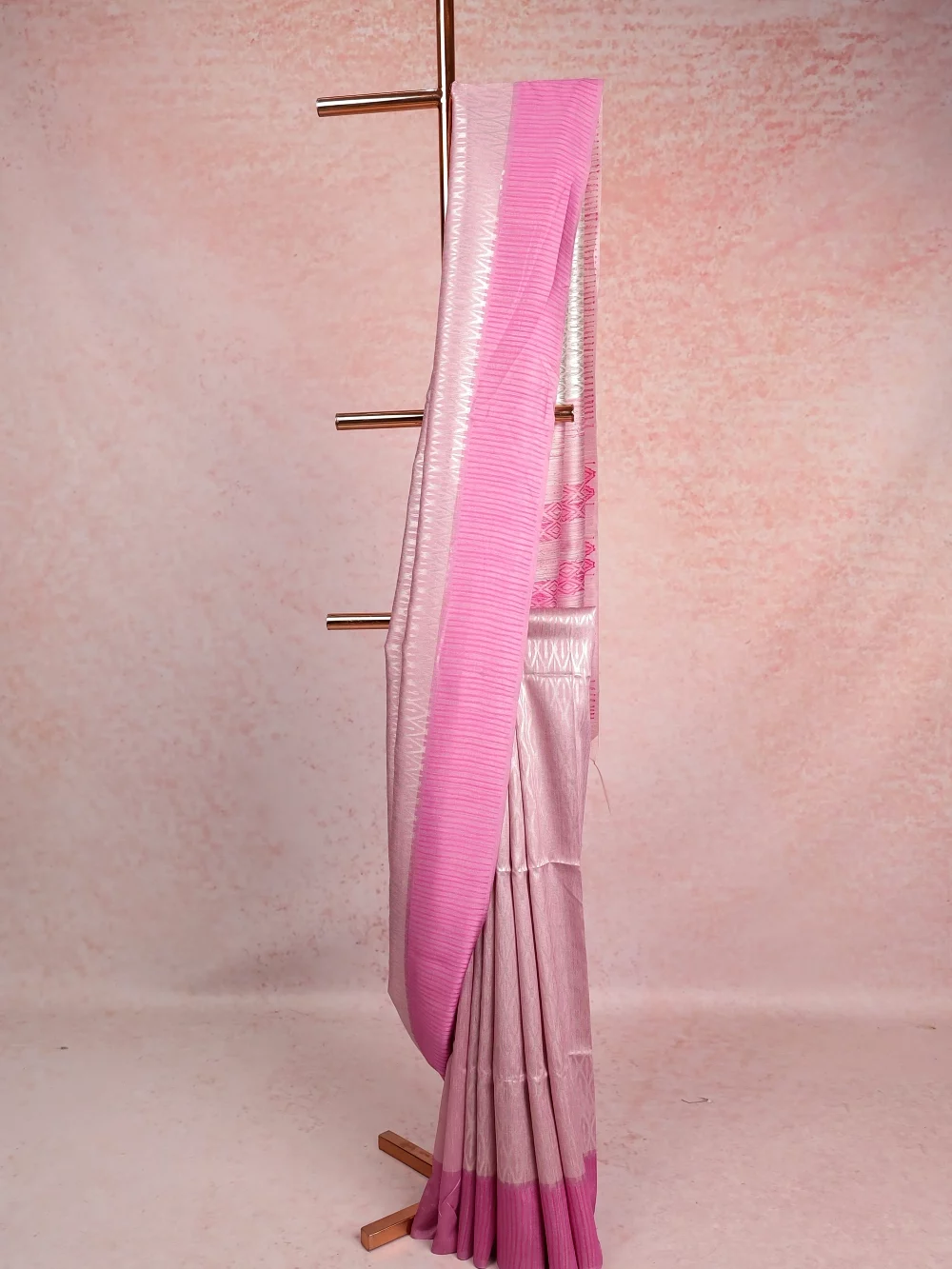 Light Pink Semi Jute Saree