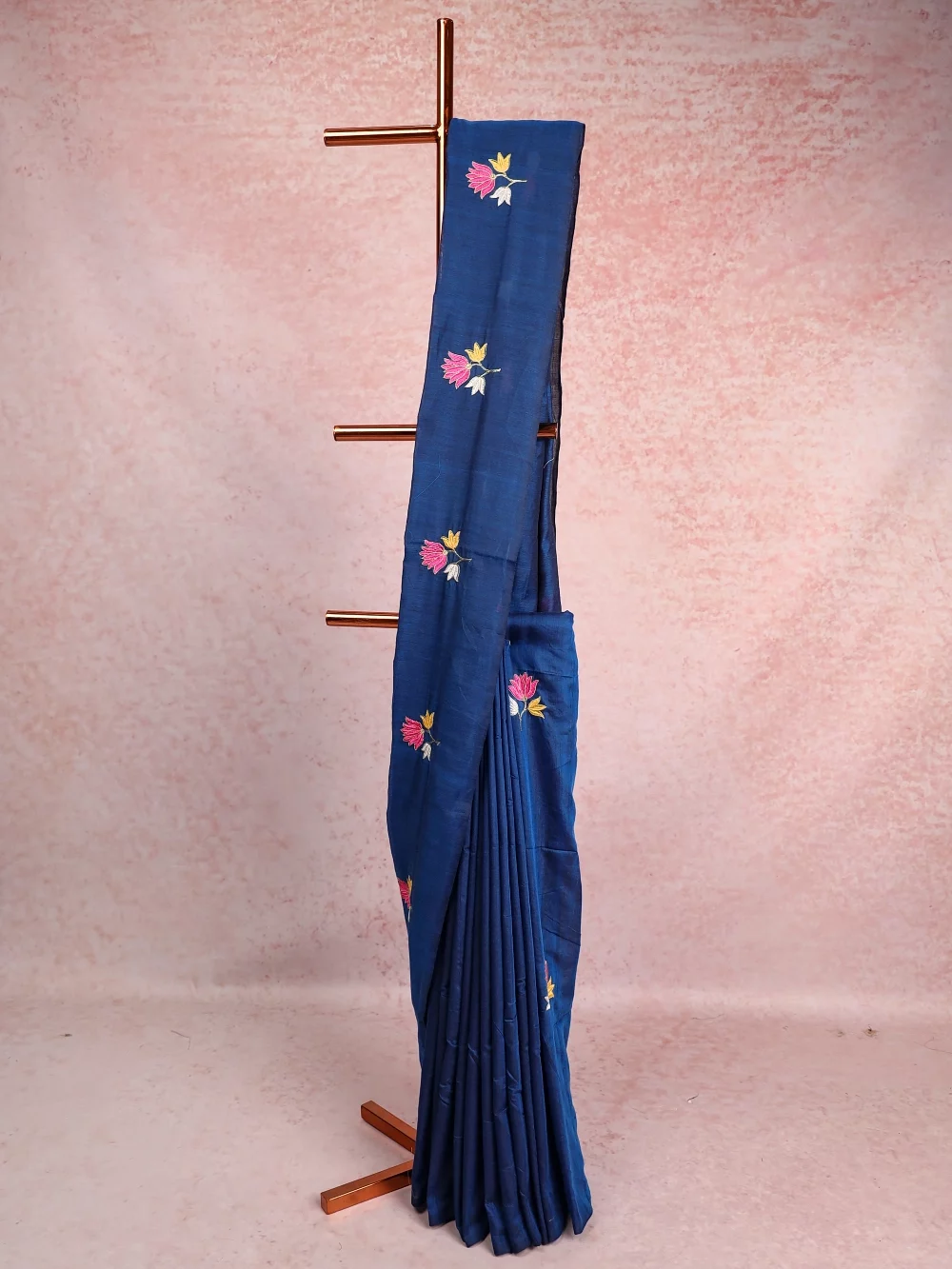 Dark Blue Mul Cotton Saree
