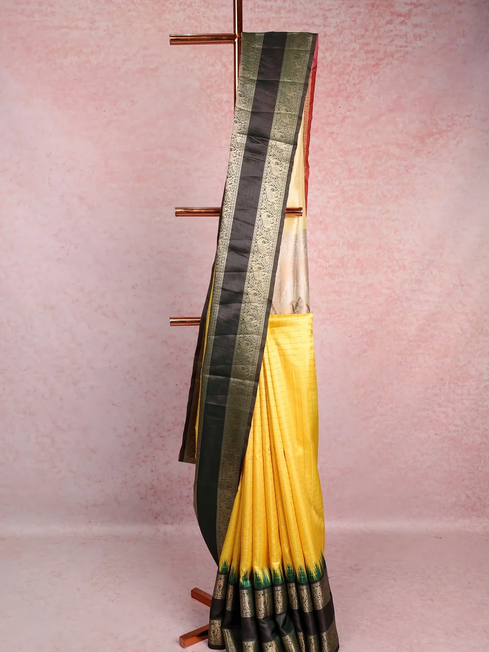 Yellow Semi Silk Saree