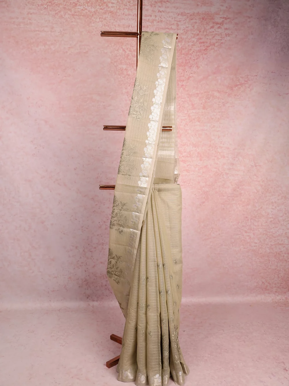 Pista Green Chanderi Cotton Saree