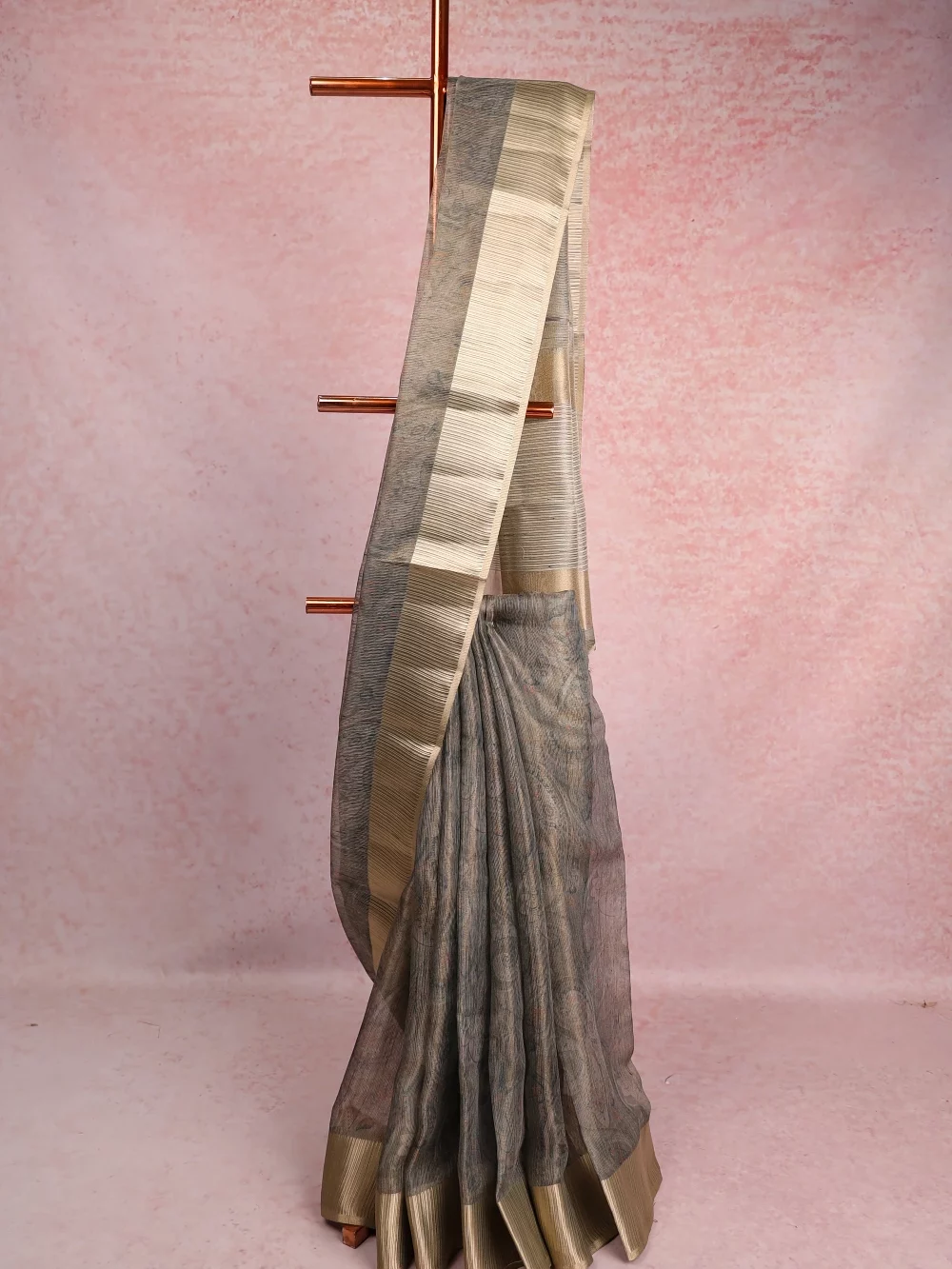 Pastel Green Chanderi Tissue Saree