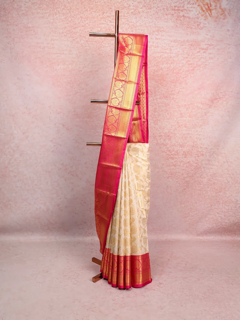 Cream Semi Silk Saree