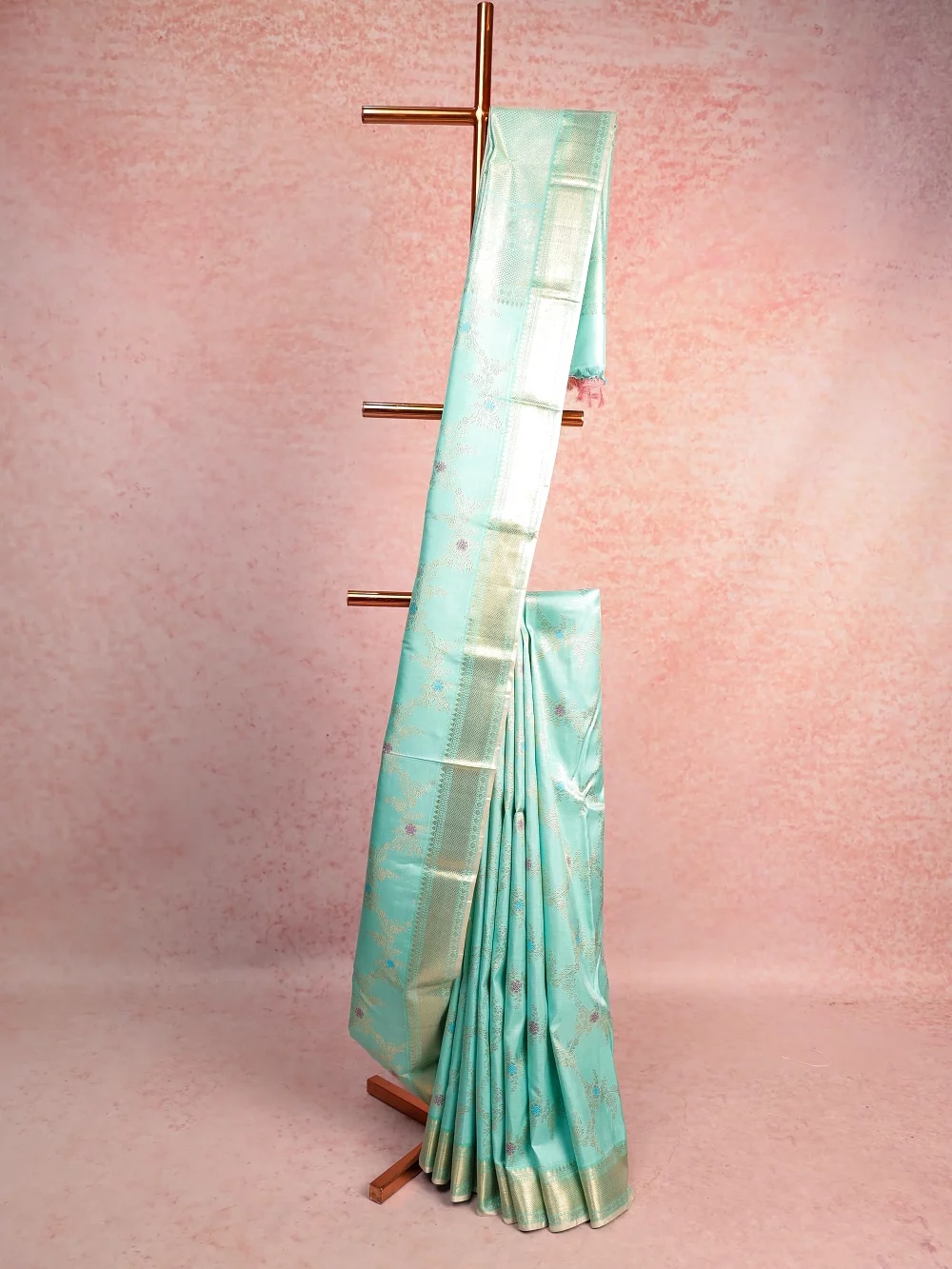Pastel Blue Kancheepuram Silk Saree