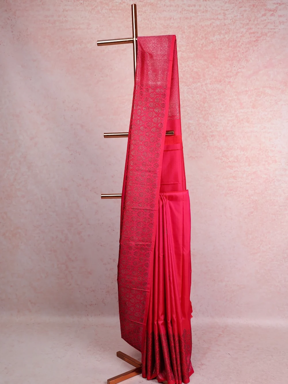 Rani Pink Kancheepuram Soft Silk Saree