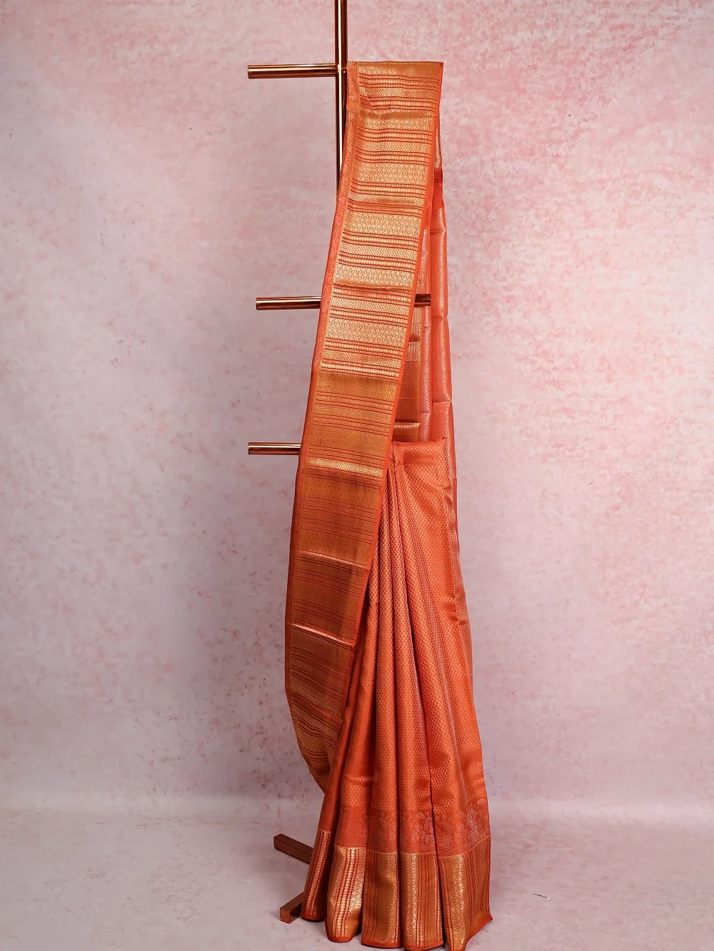 Orange Kancheepuram Silk Saree