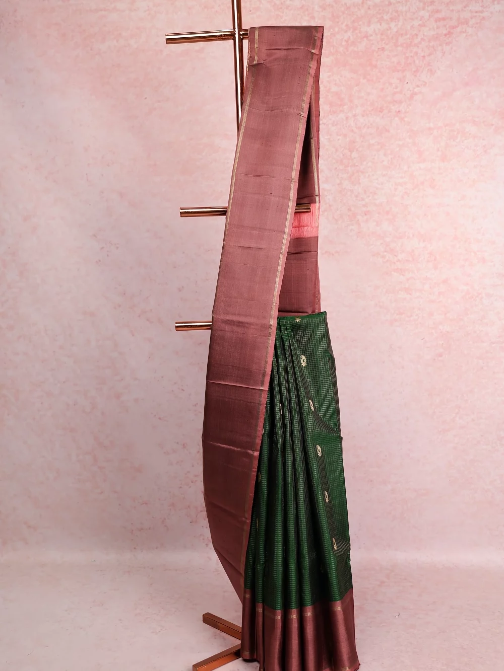 Bottle Green Kancheepuram Silk Saree
