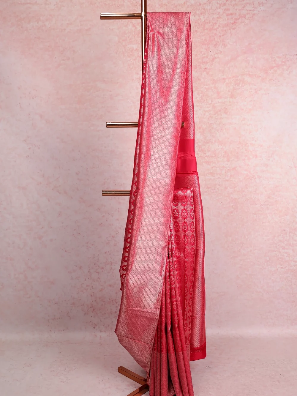 Maroonish Red Kancheepuram Silk Saree