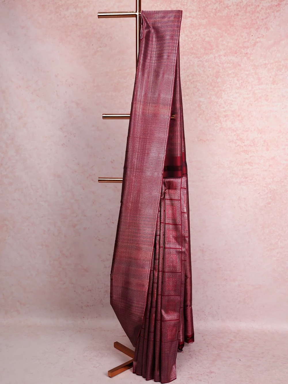 Wine  Kancheepuram Silk Saree