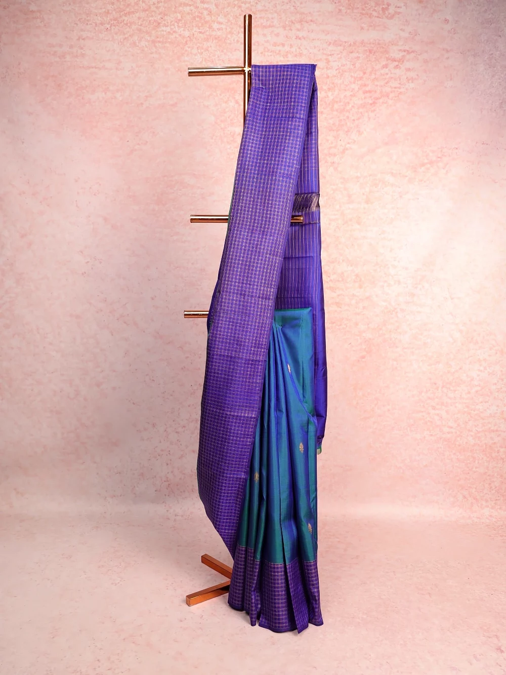 Peacock Blue Kancheepuram Silk Saree