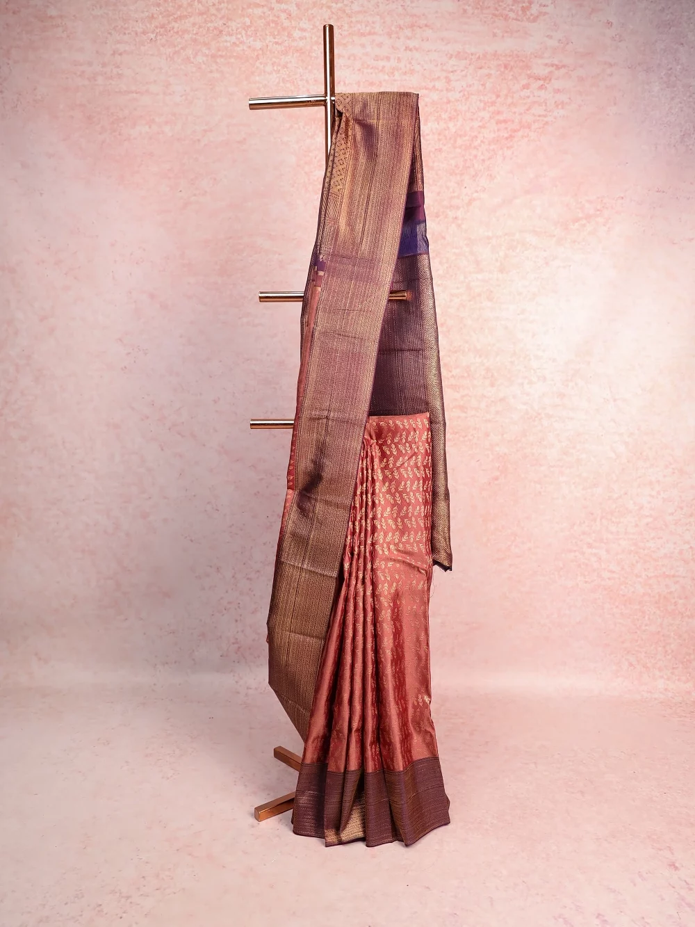 Dusty Rose Kancheepuram Silk Saree