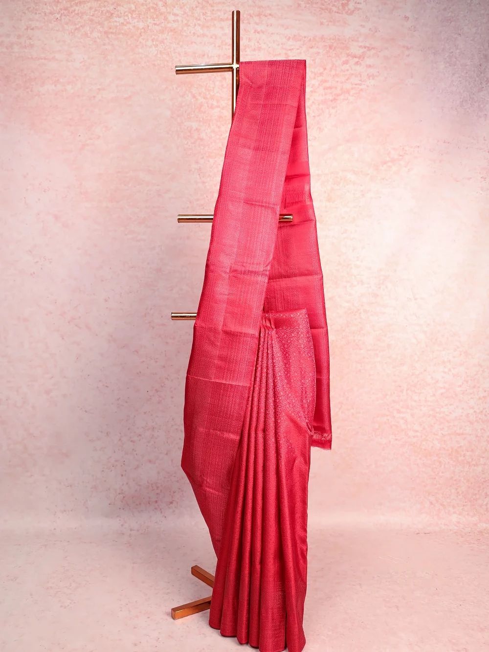 Tomato Red Kancheepuram Silk Saree