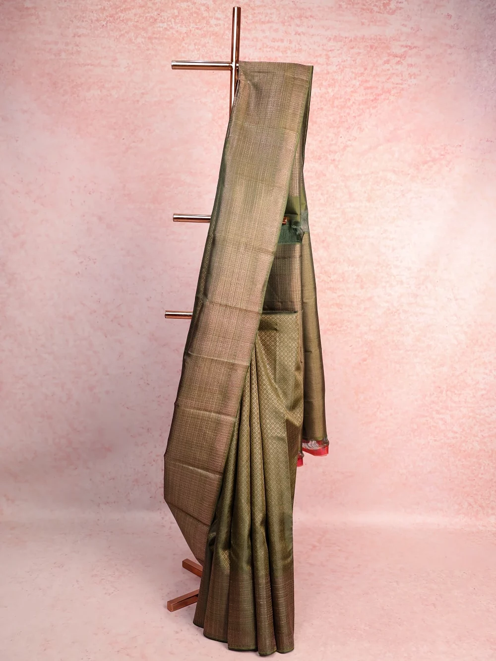 Olive Green Kancheepuram Silk Saree
