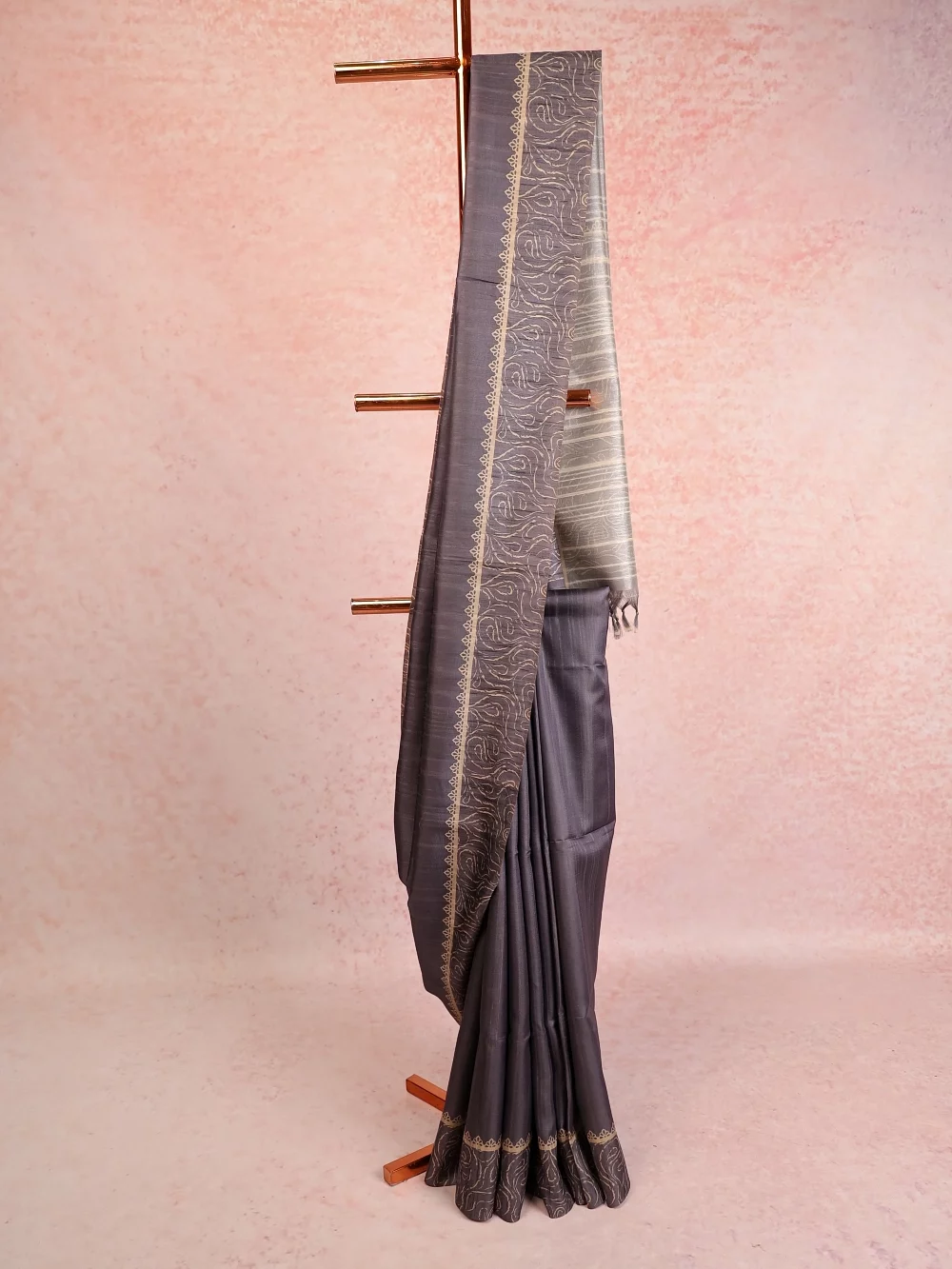 Grey Semi Tussar Saree