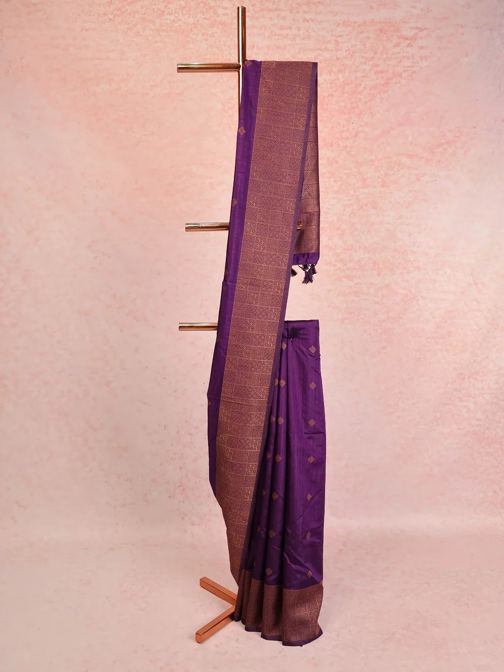 Violet Semi Jute Saree