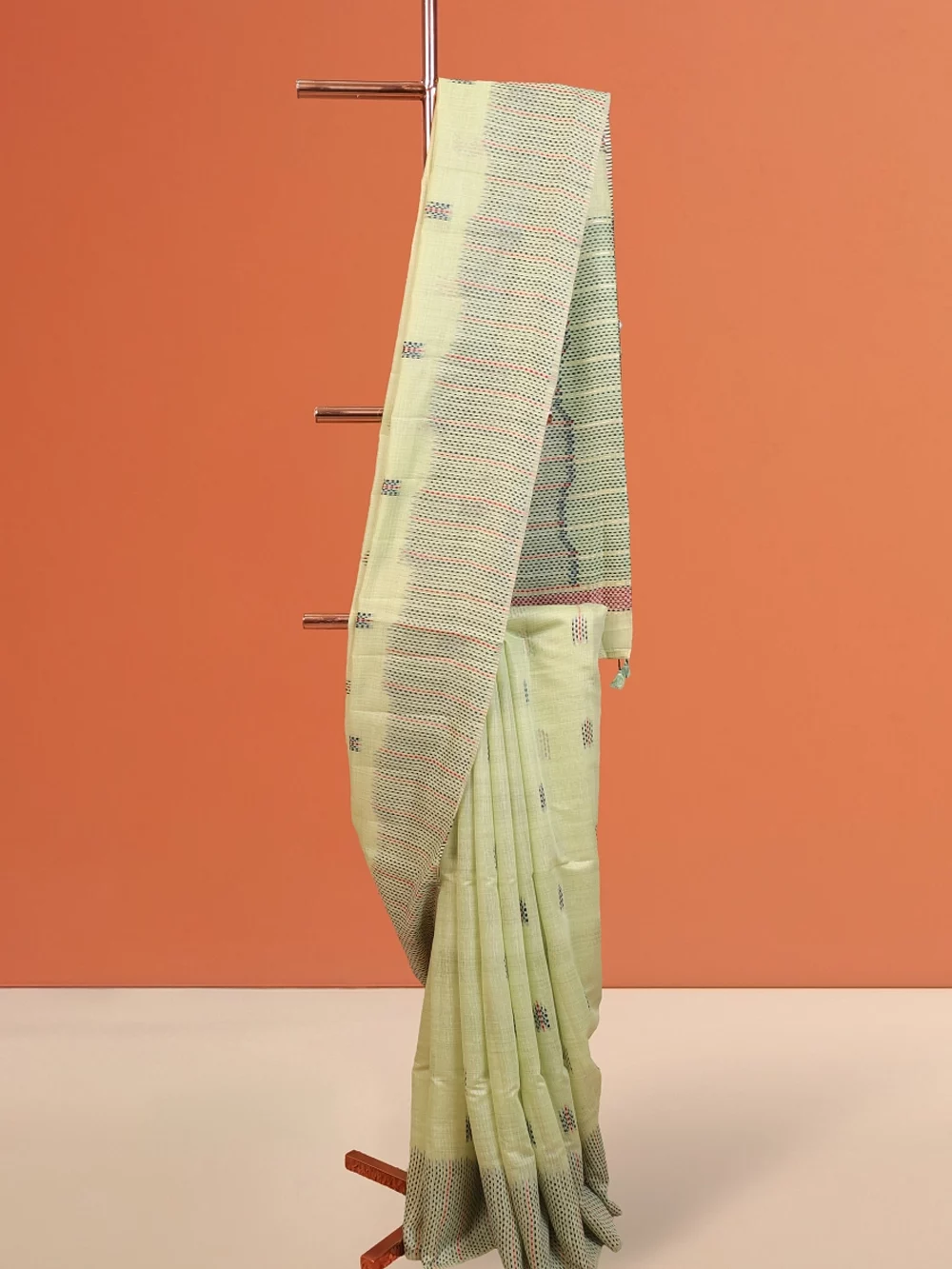 Light Green Semi Jute Saree