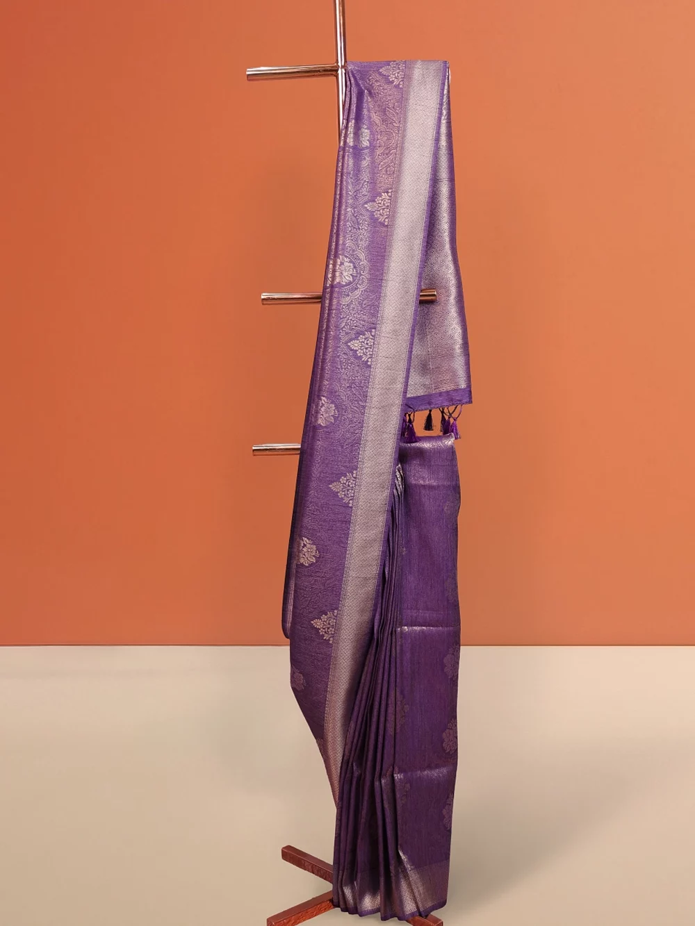 Violet Semi Jute Saree