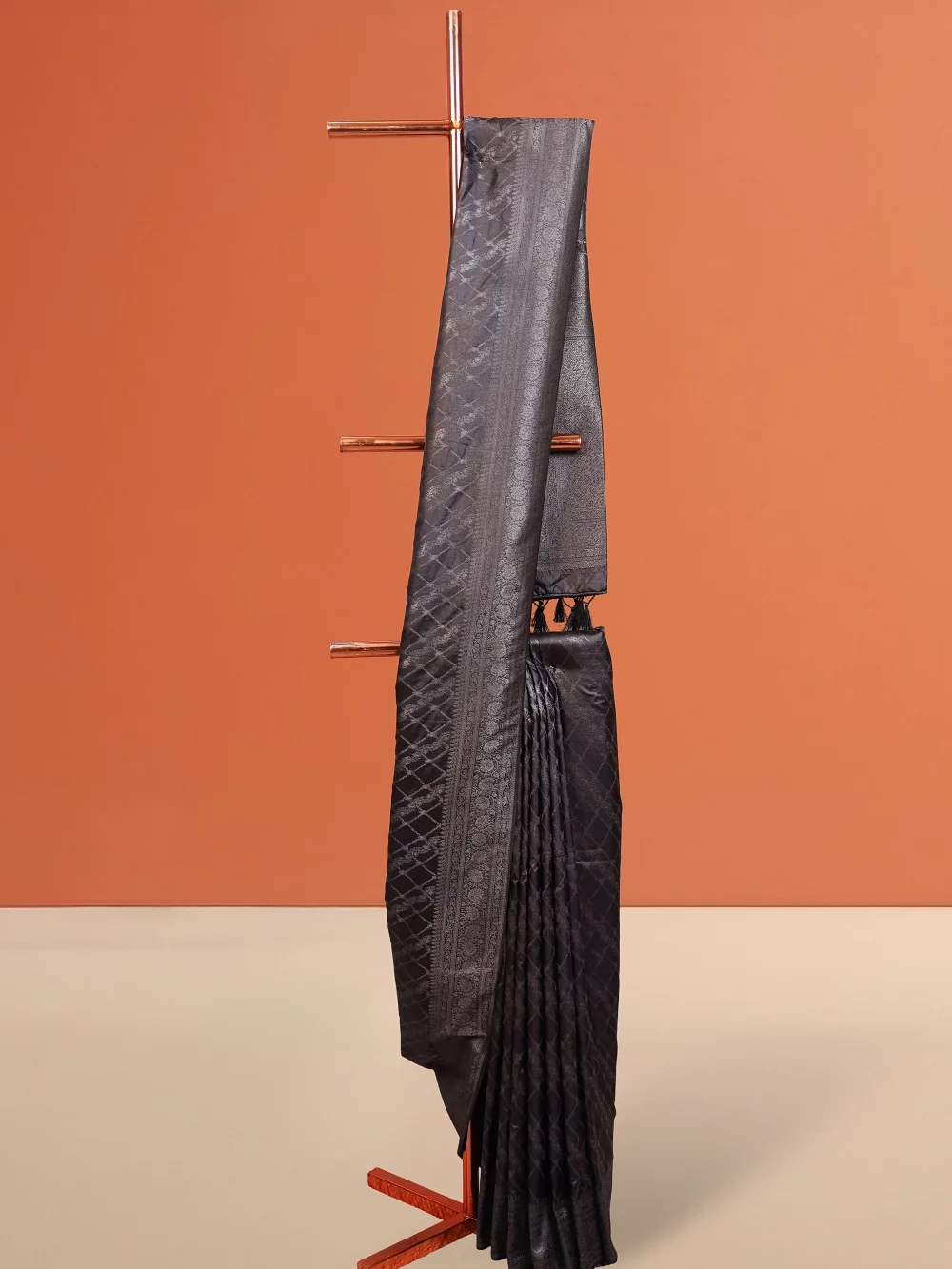 Black Semi Jute Saree