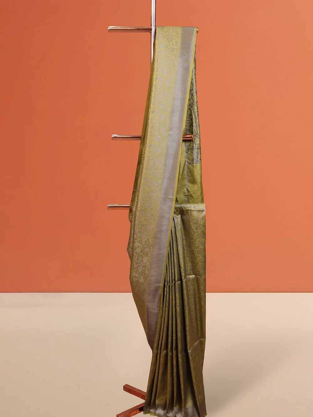 Mehandi Green Jute Banarasi Saree