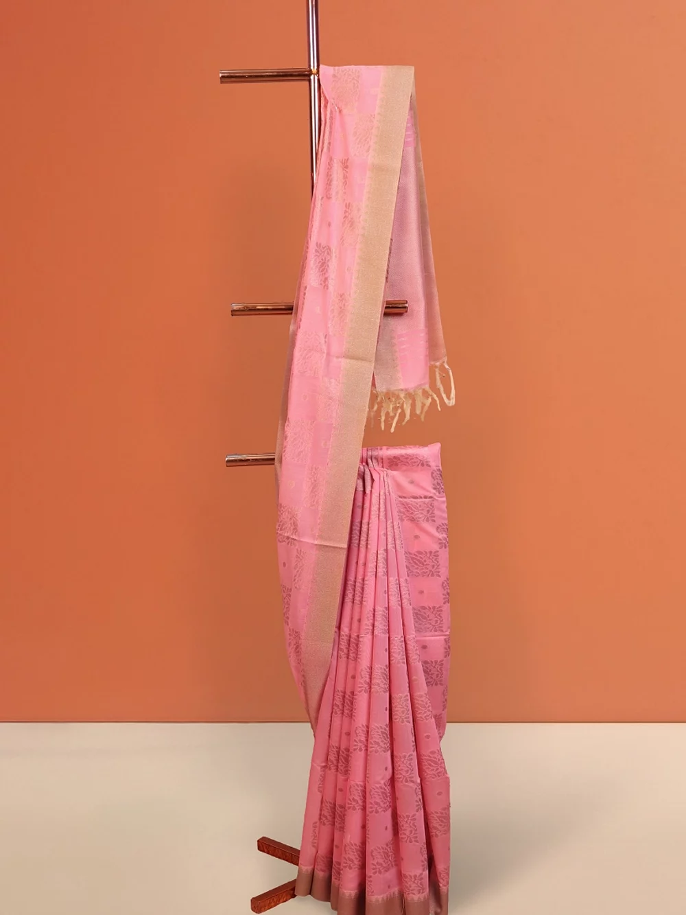 Baby Pink Cotton Silk Saree