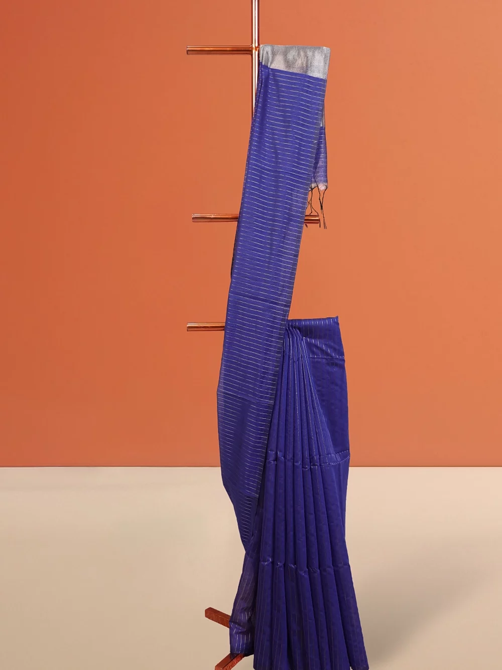 Blue Cotton Silk Saree