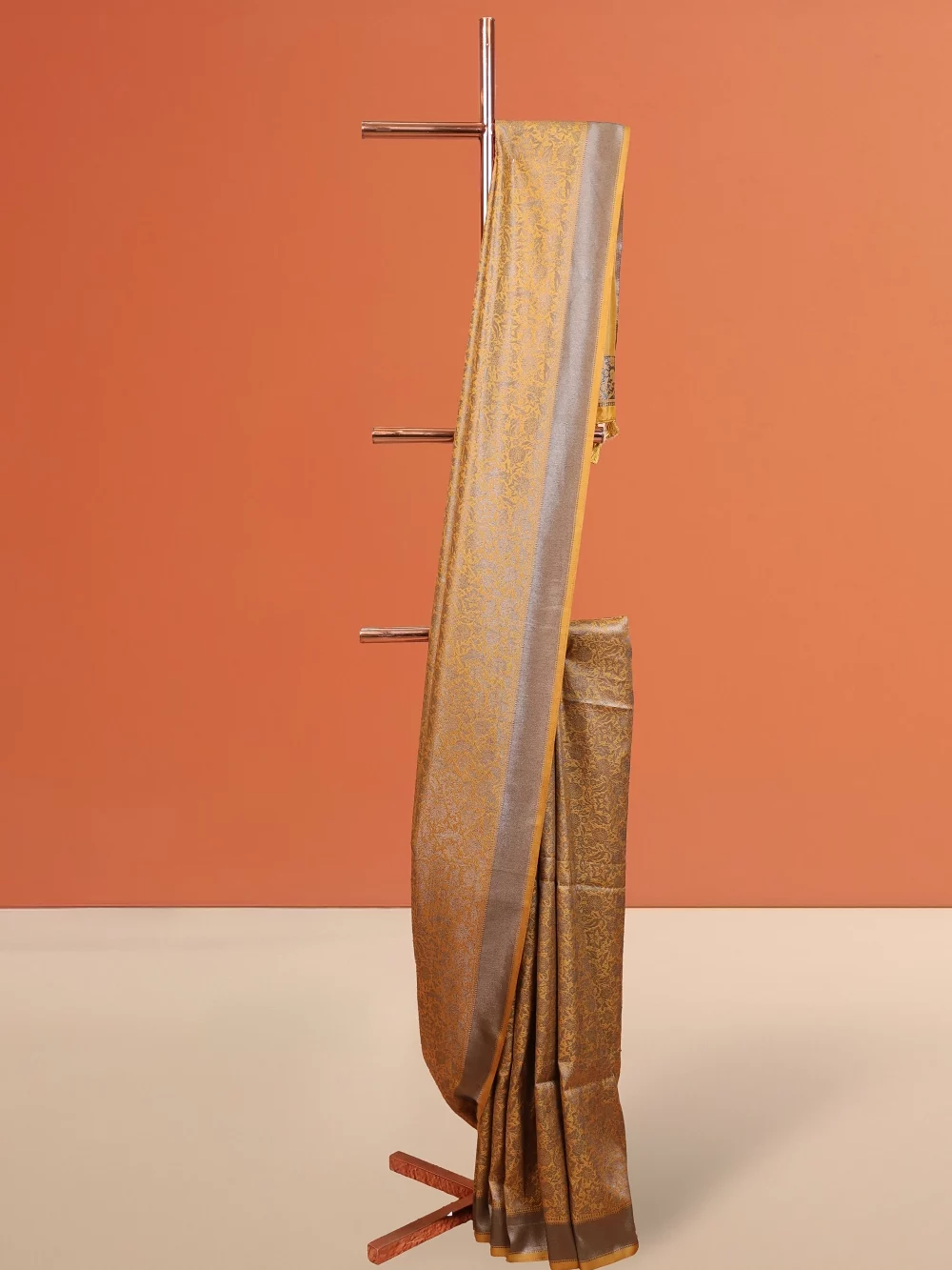 Mustard Yellow Semi Jute Saree