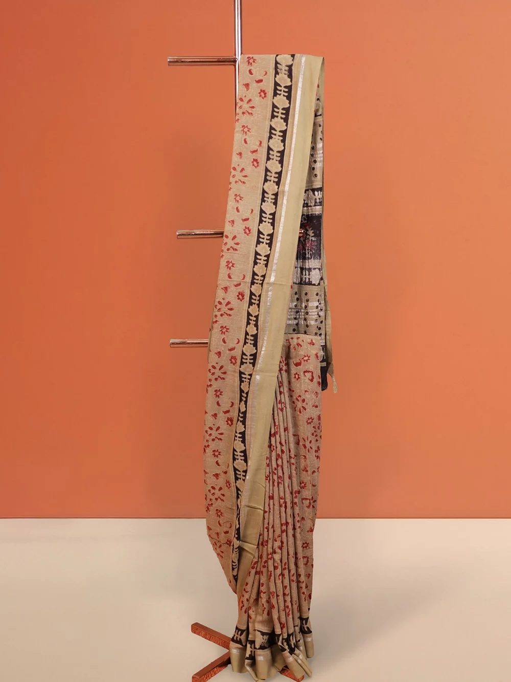 Moss Green Semi Linen Saree