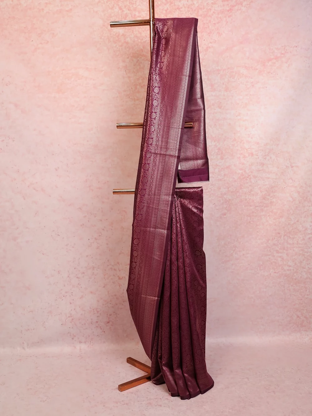 Grape Wine Semi Silk Saree